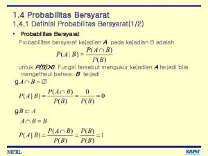 Pengertian probabilitas bersyarat