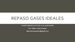 REPASO GASES IDEALES CUARTO MEDIO ELECTIVO 22 AL