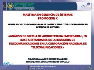 MAESTRIA EN GERENCIA DE SISTEMAS PROMOCION X PRIMER