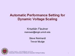 Automatic Performance Setting for Dynamic Voltage Scaling Krisztin