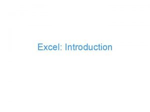 Excel Introduction Plan 1 Questce quun tableur 2