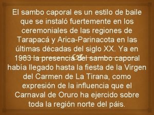 El sambo caporal