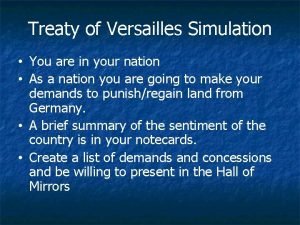 Treaty of versailles simulation