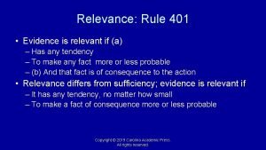 401 relevance