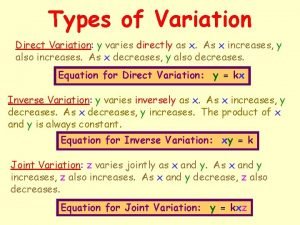 Types of direct variation