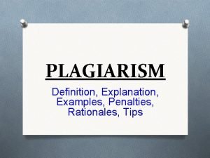 Plagiarism definition and examples