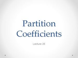 Partition coefficient definition