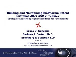 Building and Maintaining Bio Pharma Patent Portfolios After