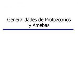 Generalidades de protozoarios