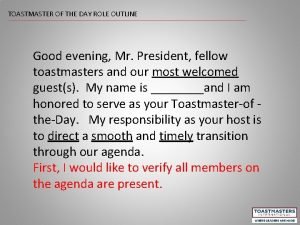 Joke master role toastmasters