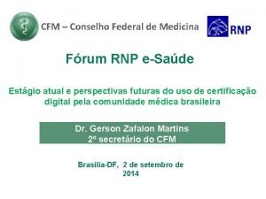 CFM Conselho Federal de Medicina Frum RNP eSade