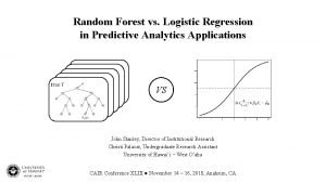 Logistic regression in predictive analytics