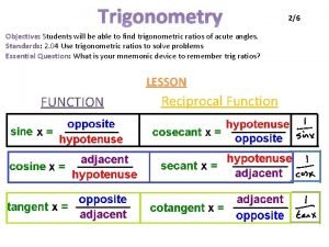 Trigonometry objective
