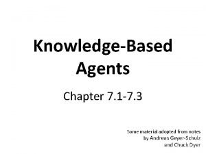 Knowledge based agent