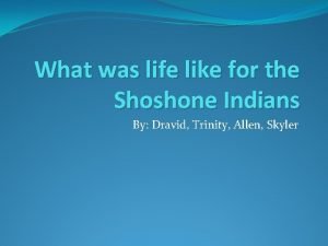 What was life like for the Shoshone Indians