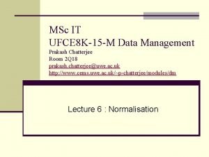 MSc IT UFCE 8 K15 M Data Management