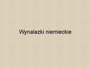 Wynalazki niemieckie