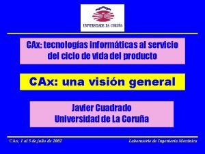 CAx tecnologas informticas al servicio del ciclo de