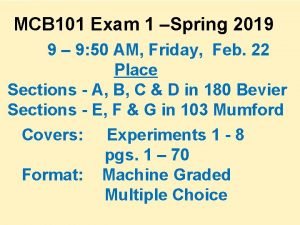 MCB 101 Exam 1 Spring 2019 9 9