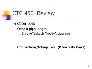 CTC 450 Review Friction Loss Over a pipe