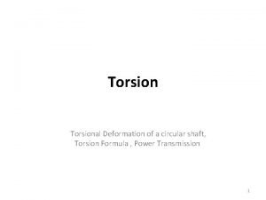 What is torsional deformation