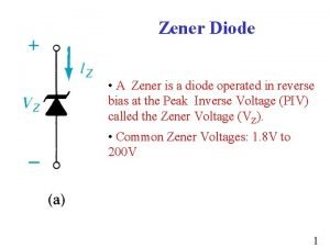 Zener diode Zener diode