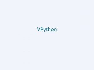 What is vpython