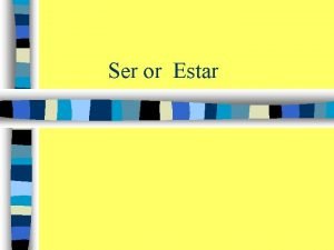 Ser vs estar acronym