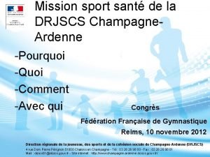 Mission sport sant de la DRJSCS Champagne Ardenne