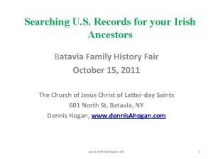Searching U S Records for your Irish Ancestors