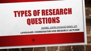 Factor-relating questions in research examples