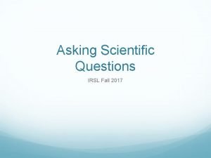 Asking scientific questions activity