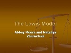 The Lewis Model Abbey Moore and Nataliya Zhuravleva