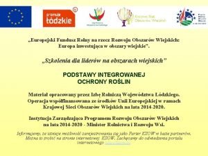 Europejski Fundusz Rolny na rzecz Rozwoju Obszarw Wiejskich