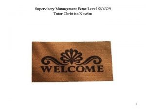 Supervisory management course fetac level 6