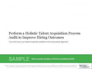 Talent acquisition audit