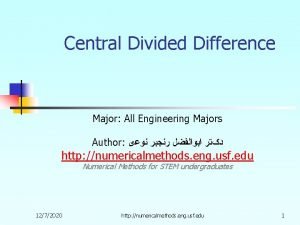 Central Divided Difference Major All Engineering Majors Author