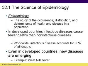 32 1 The Science of Epidemiology Epidemiology The