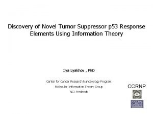 Discovery of Novel Tumor Suppressor p 53 Response