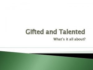 Gifted and Talented Whats it all about Dueling