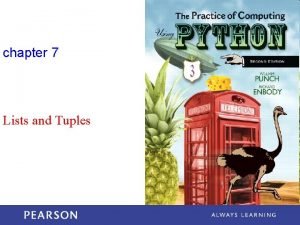 chapter 7 Lists and Tuples Data Structures The