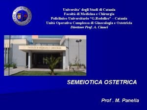 Universita degli Studi di Catania Facolt di Medicina