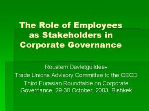 Role of employees as stakeholders