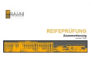 REIFEPRFUNG Zusammenfassung Version 1920 SRP Standardisierte Reifeprfung Maturavariationen