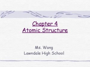 Chapter 4 Atomic Structure Ms Wang Lawndale High