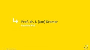 Prof dr J Jan Kremer Raadslid RVS 1