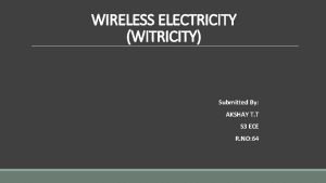 Introduction of wireless power transmission