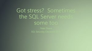 Sql query stress
