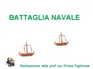 BATTAGLIA NAVALE Realizzazione della prof ssa Oriana Pagliarone