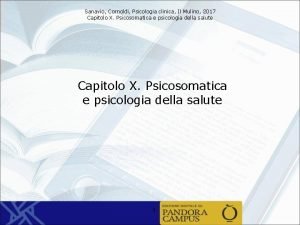 Sanavio Cornoldi Psicologia clinica Il Mulino 2017 Capitolo